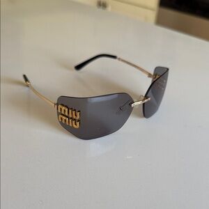Miu Miu Gold and Gray Sunglasses